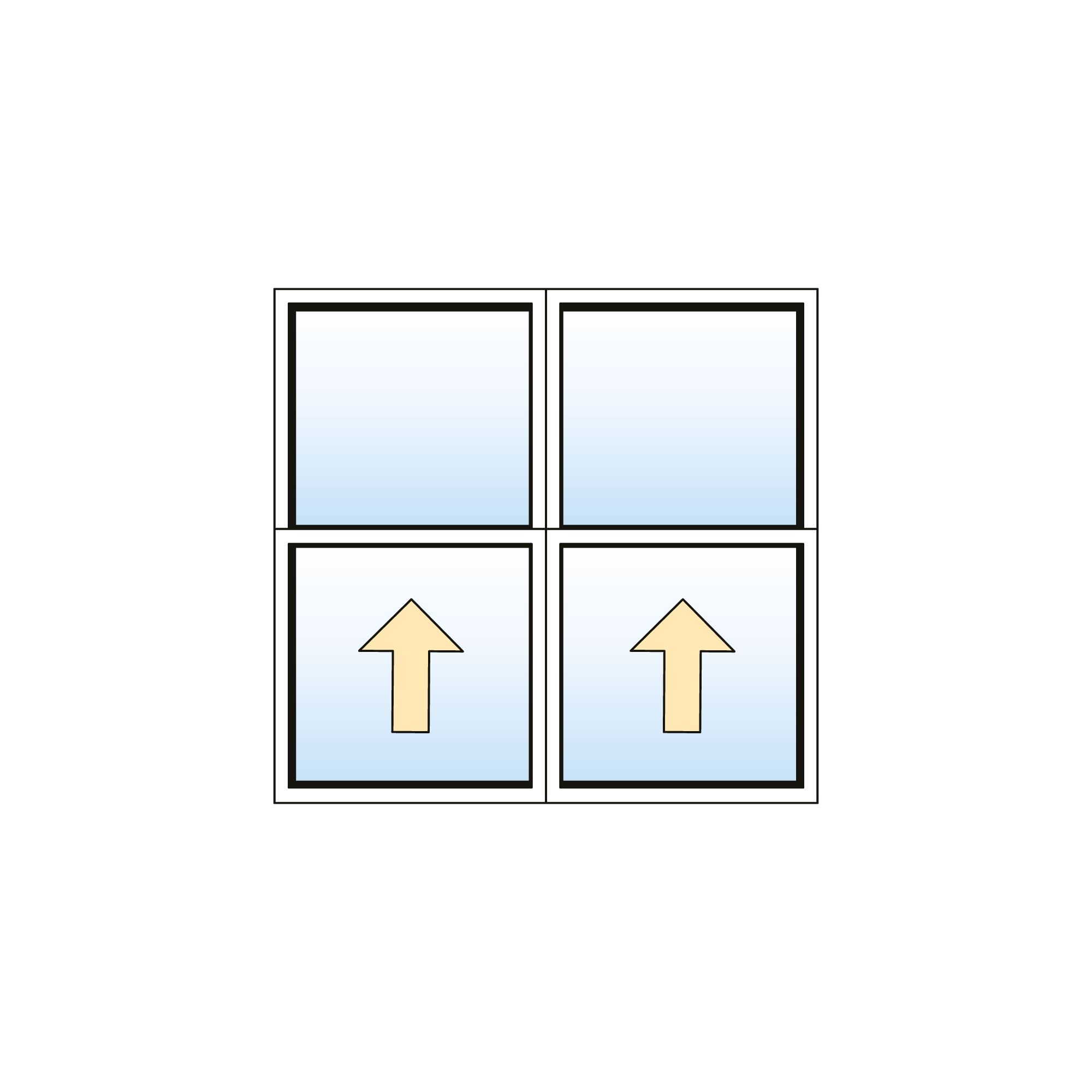 Fenêtre hybride - Guillotine simple - 2 sections GG