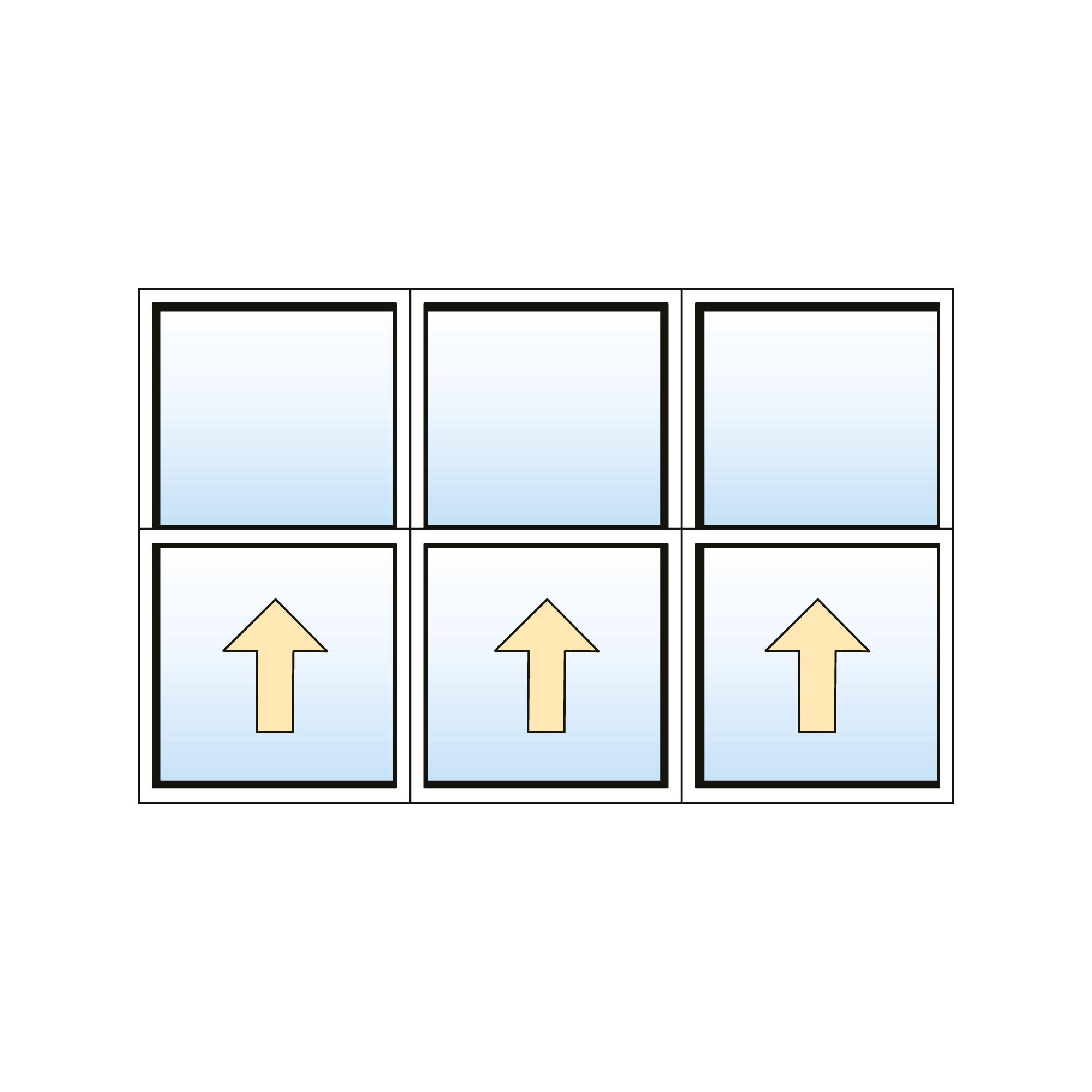 Fenêtre hybride - Guillotine simple - 3 sections GGG