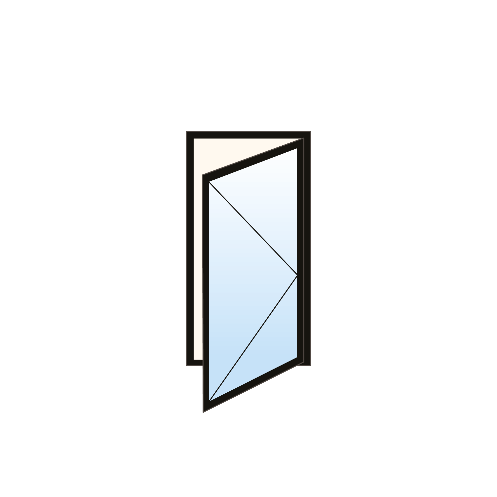 Fenêtre à battant en PVC - 1 section droit