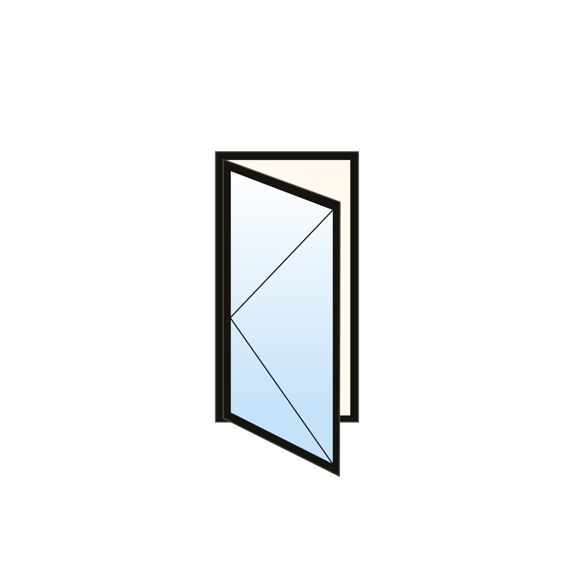 Fenêtre à battant en PVC - 1 section gauche