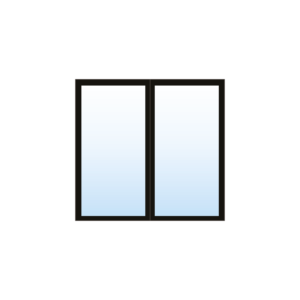 Fenêtre à battant hybride - 2 sections fixe fixe