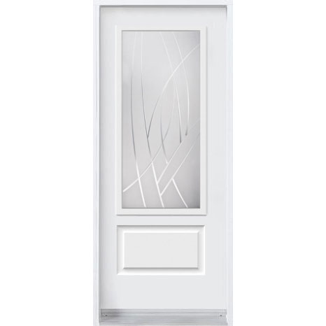 Porte d'acier avec verre - Alys 23X49 -contemporain blanc