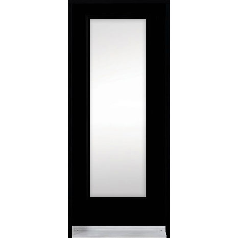 Porte d'acier avec verre clair - 21x65 noir